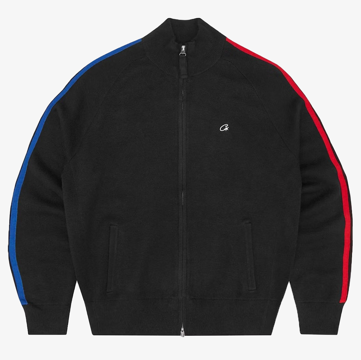 RTW Knit Zip Up Fleece - Black RED BLUE