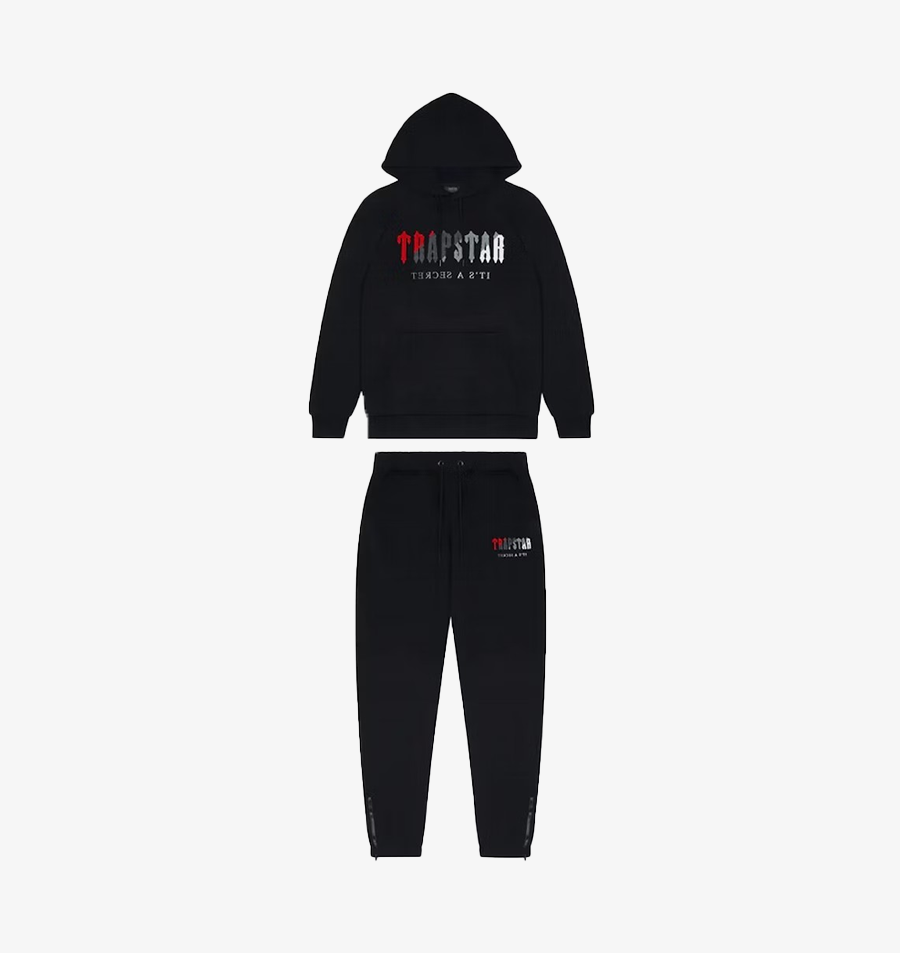 Trapstar Black & Red Chenille Decoded Tracksuit