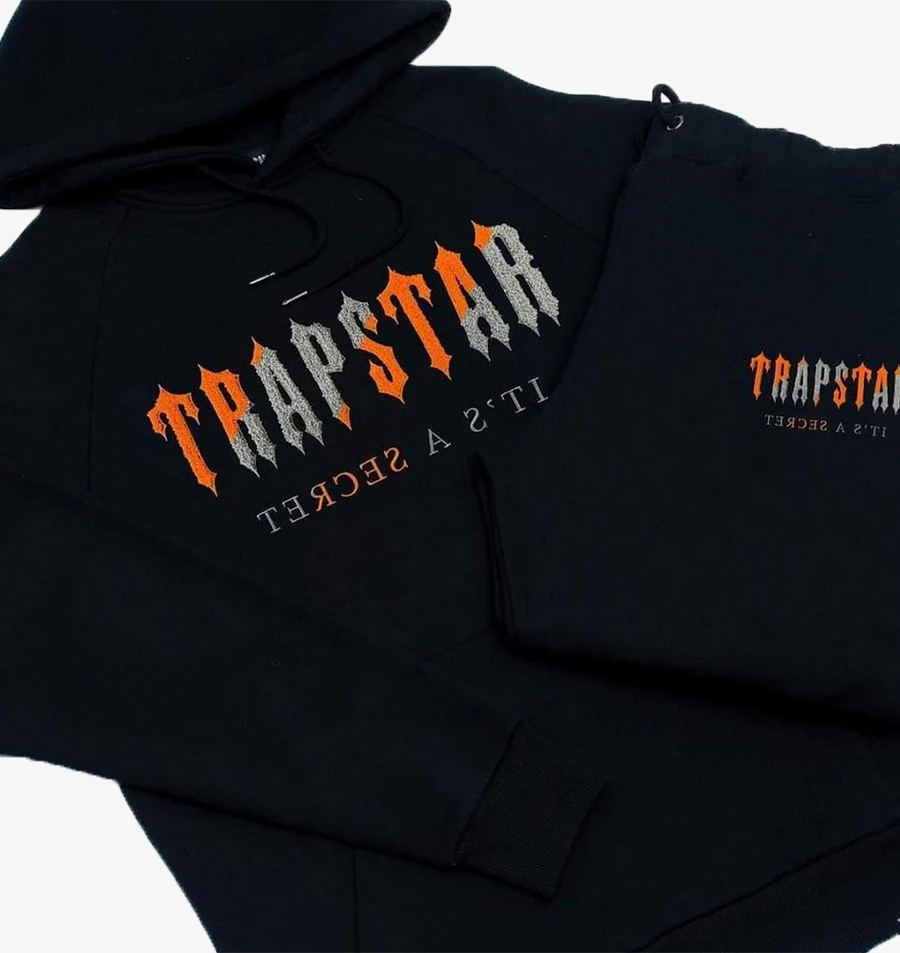 Trapstar Orange Black Chenille Decoded Tracksuit