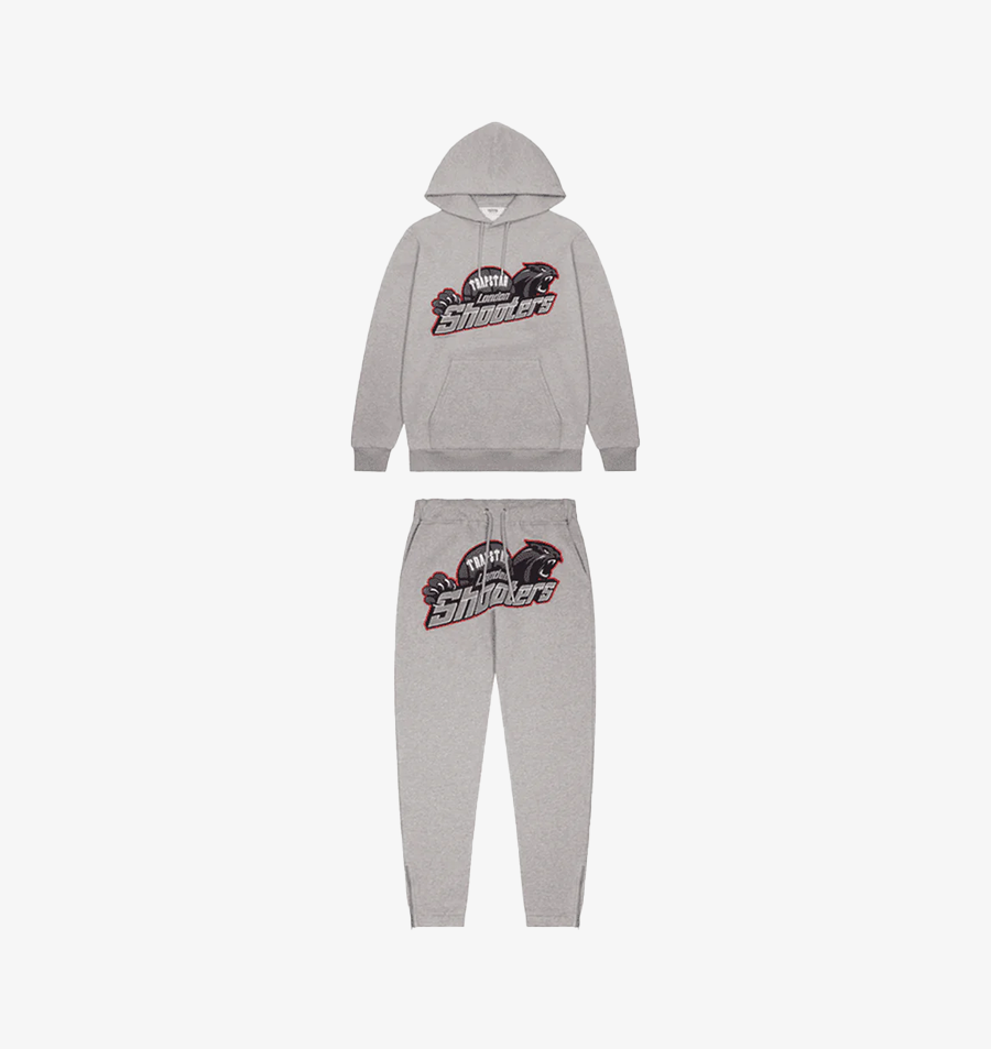 Trapstar Shooters Grey Red Edge London Tracksuit