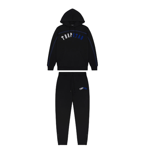 Black and Blue Arch Panel Tracksuit